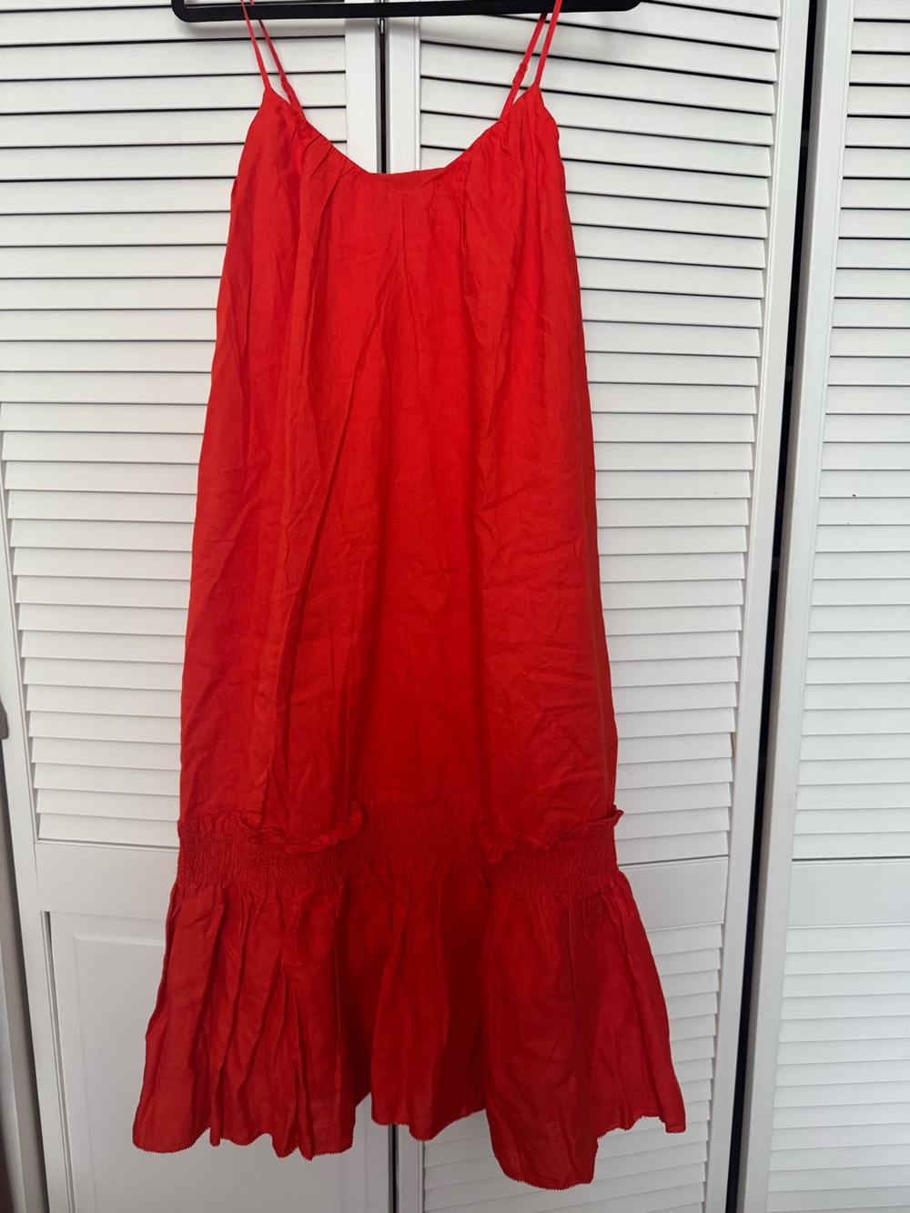 NWT Banana Republic Poppy Red Linen Strap Dress XS - Picture 3 of 6